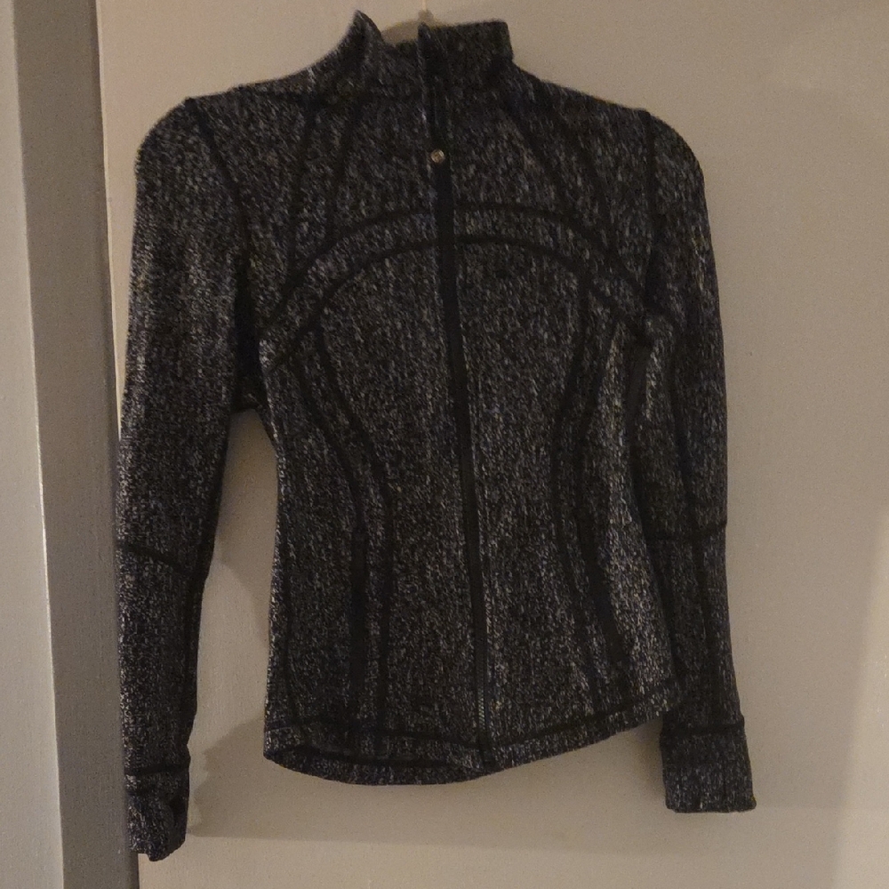 Lululemon Define Jacket Size 4 Black White Heathered Static Full Zip